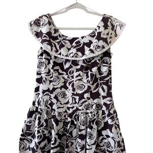 Vintage Lanz Originals Floral Sleeveless Midi Dress With Peter Pan Collar Womens